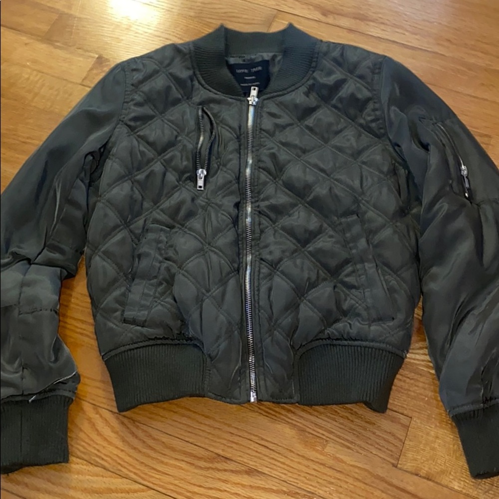 dark green bomber jacket